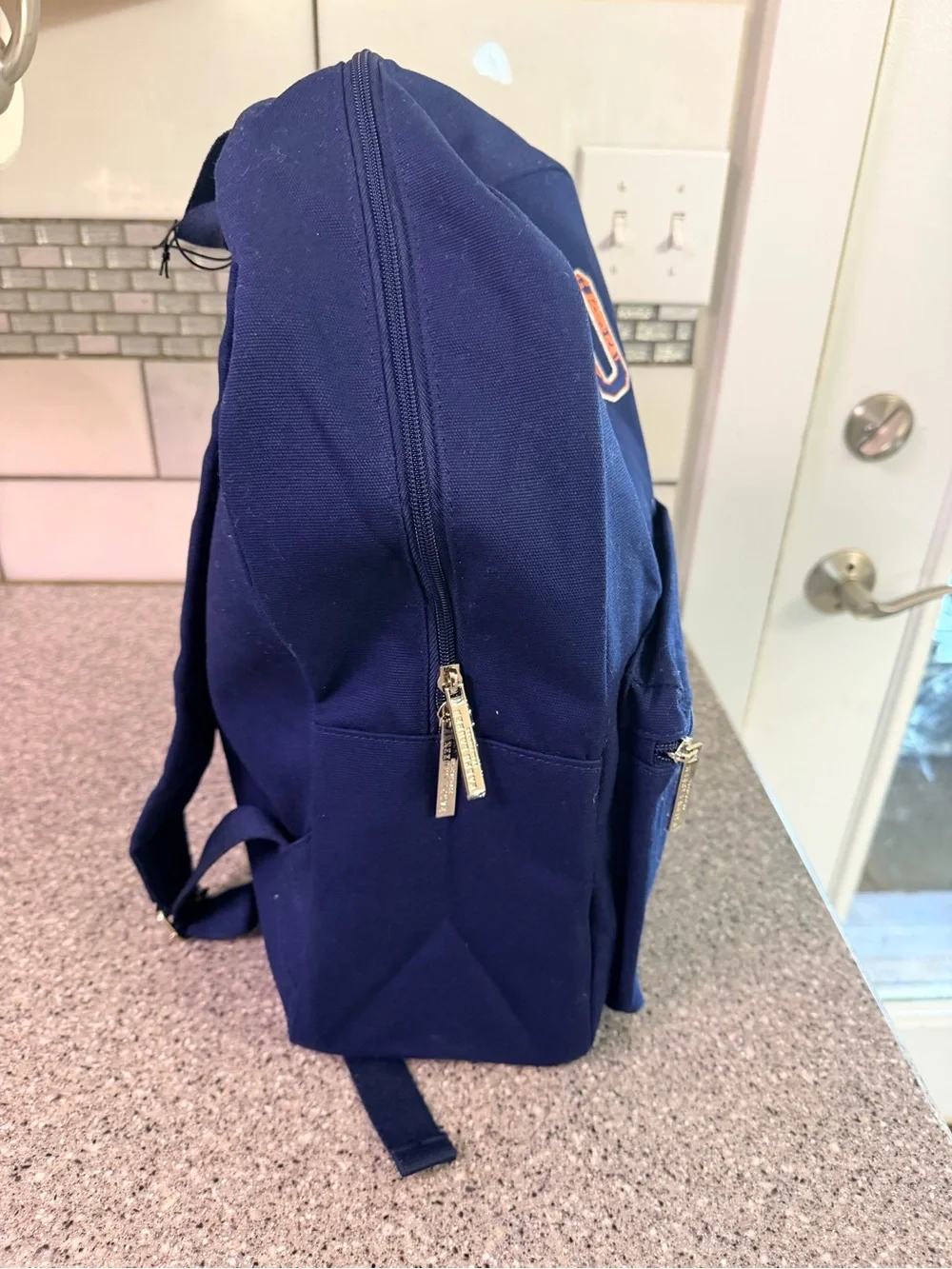 Polo by Ralph Lauren Navy Canvas Backpack with Multicolor POLO Patch
